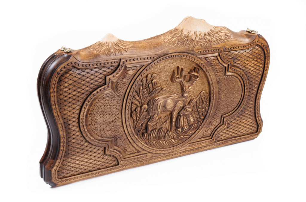 Handmade Wooden Backgammon Set with Deer and Ararat Outline, 60 cm - photo 5