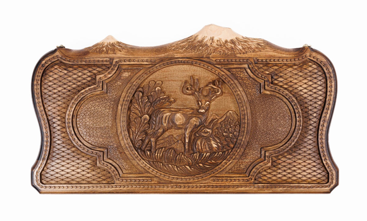 Handmade Wooden Backgammon Set with Deer and Ararat Outline, 60 cm - photo 6