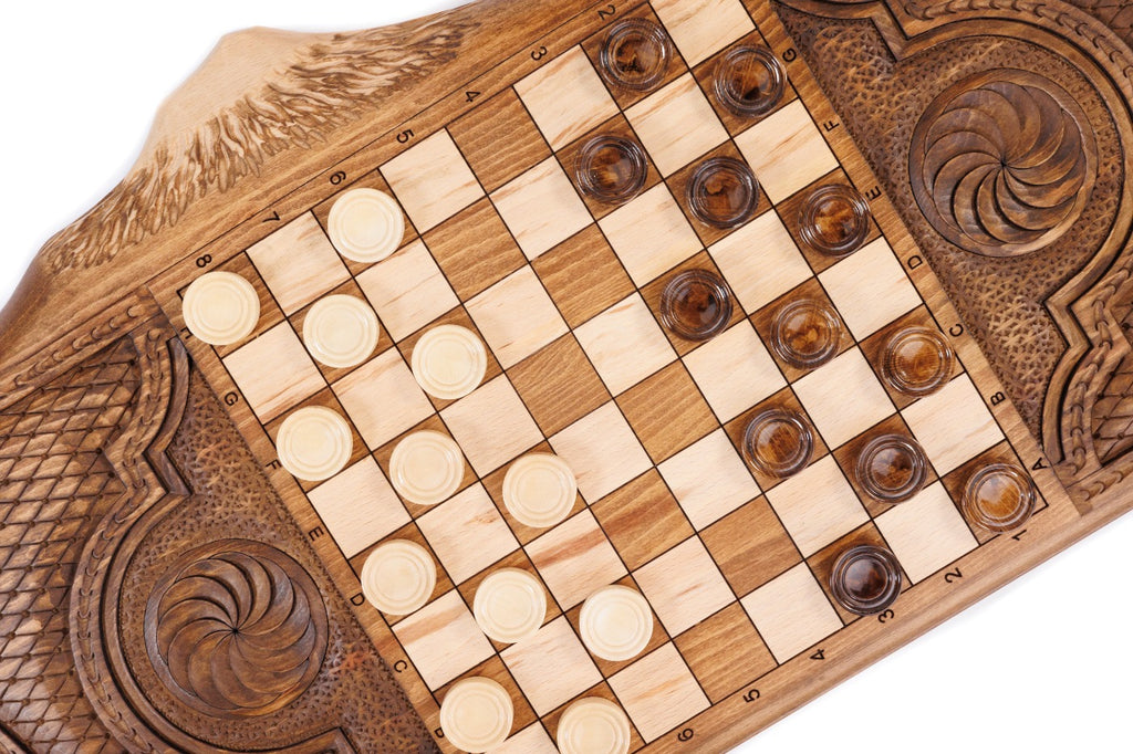 Handmade Wooden Backgammon Set with Deer and Ararat Outline, 60 cm - photo 8