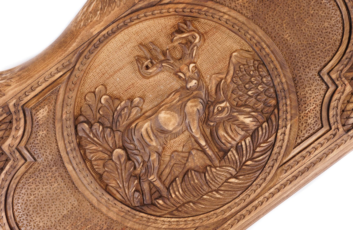 Handmade Wooden Backgammon Set with Deer and Ararat Outline, 60 cm - photo 2