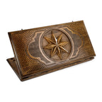 Handmade Wooden Backgammon Set with Octagram, 60 cm (Model 11211)