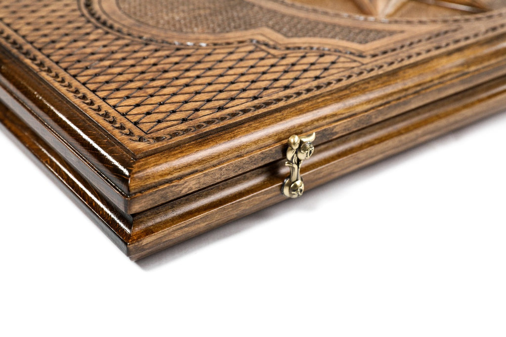 Handmade Wooden Backgammon Set with Octagram, 60 cm - photo 8
