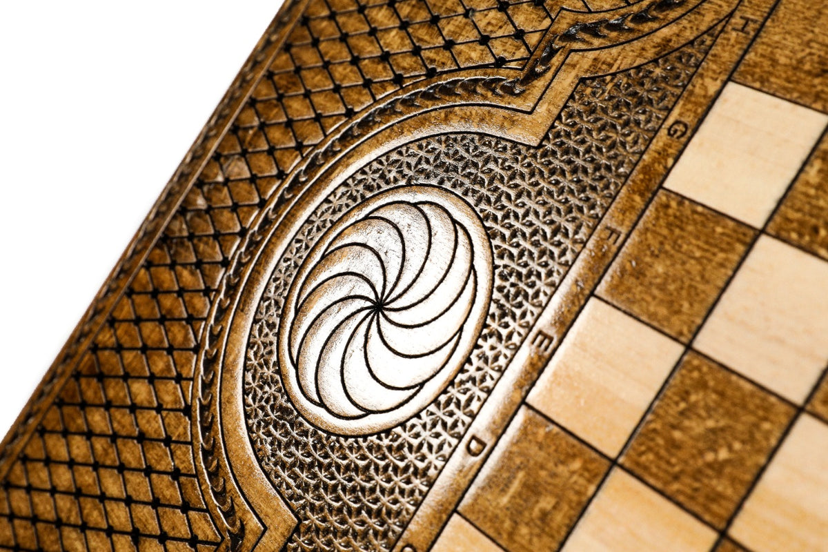 Handmade Wooden Backgammon Set with Octagram, 60 cm - photo 10