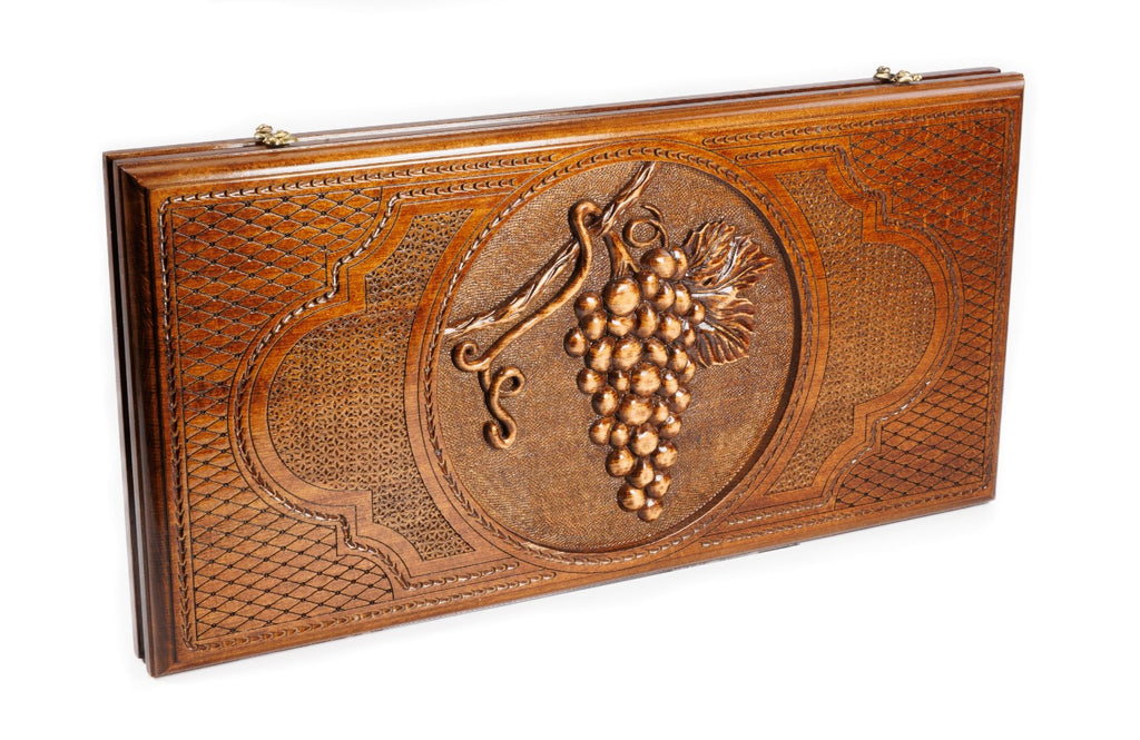 Handmade Wooden Backgammon Set with Grapes, 60 cm - photo 4