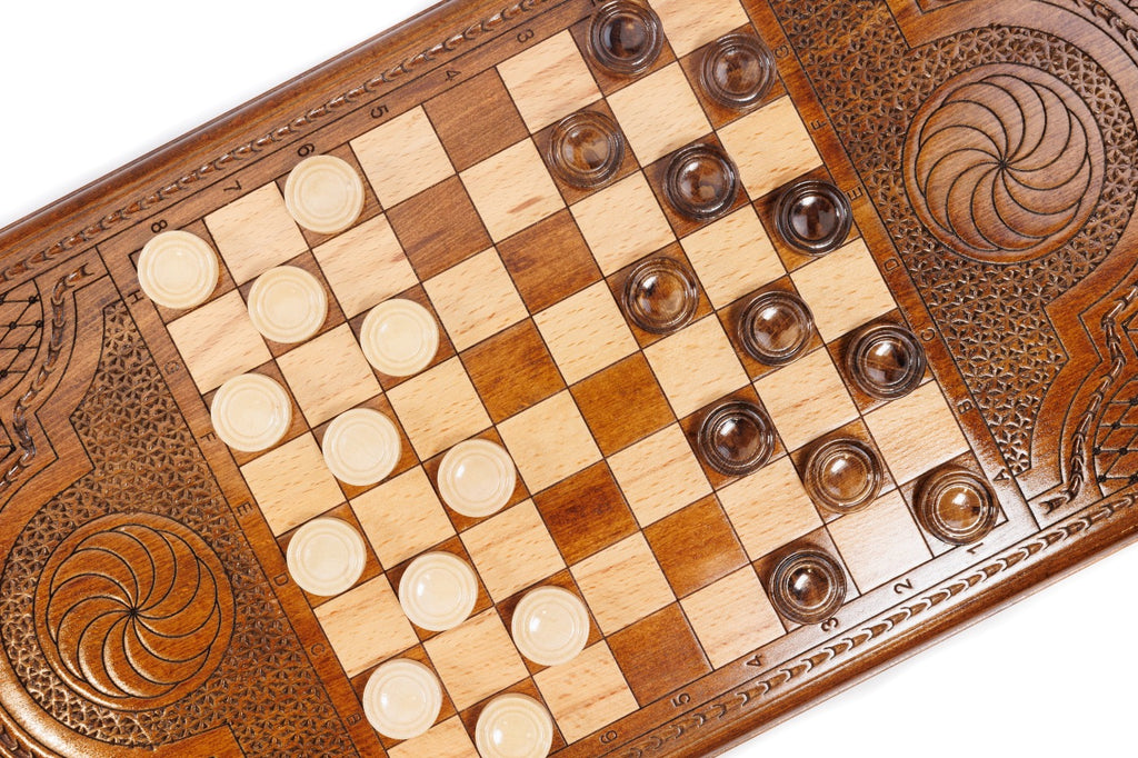 Handmade Wooden Backgammon Set with Grapes, 60 cm - photo 5