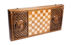 Handmade Wooden Backgammon Set with Eternity Sign and Braid Motifs, 60 cm - photo 4