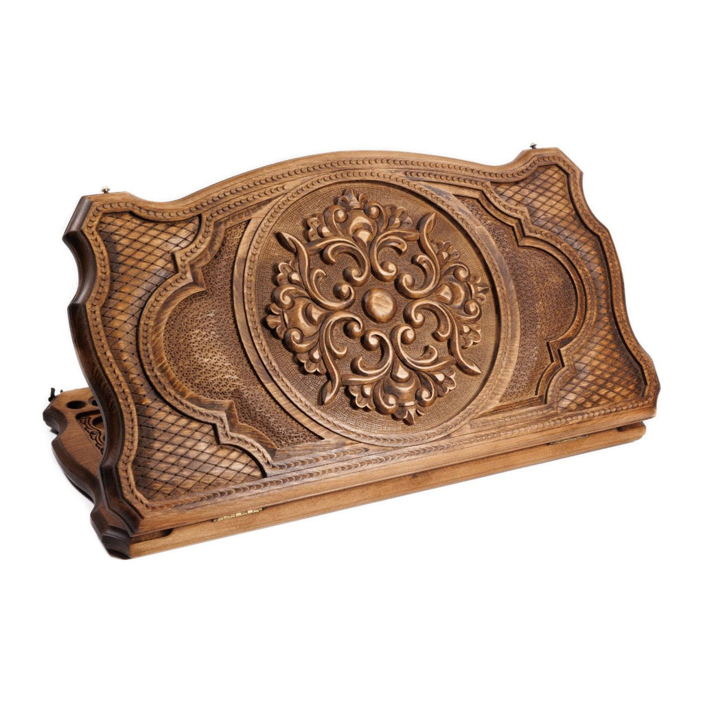 Handmade Wooden Backgammon Set with Armenian Ornament, 60 cm (Model 11350)