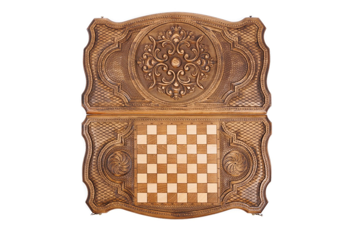 Handmade Wooden Backgammon Set with Armenian Ornament, 60 cm - photo 8