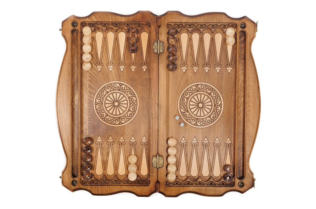 Handmade Wooden Backgammon Set with Armenian Ornament, 60 cm - photo 9