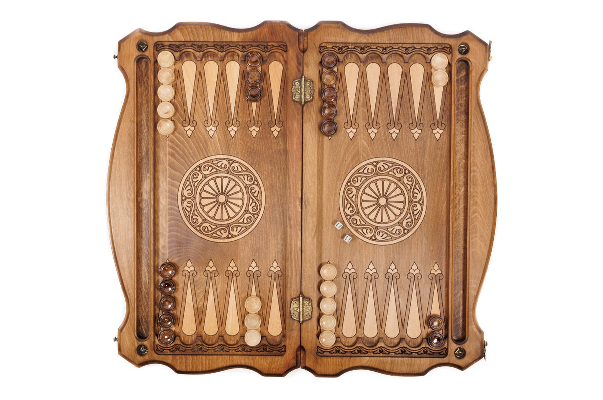 Handmade Wooden Backgammon Set with Armenian Ornament, 60 cm - photo 9