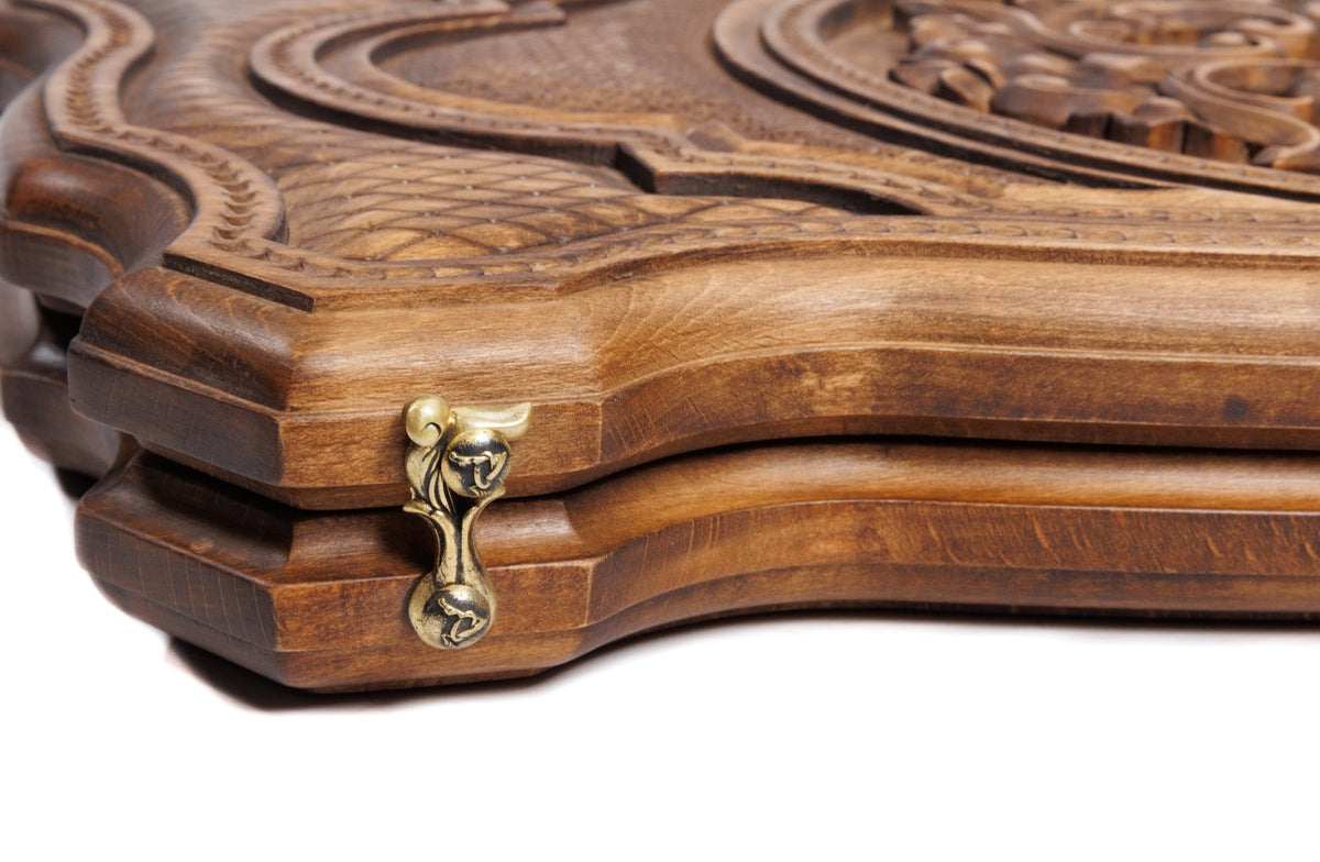 Handmade Wooden Backgammon Set with Armenian Ornament, 60 cm - photo 12