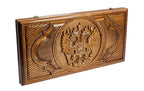 Handmade Wooden Two-Sided Backgammon Set with Armenian and Russian Coats of Arms, 60 cm - photo 4