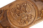 Handmade Wooden Two-Sided Backgammon Set with Armenian and Russian Coats of Arms, 60 cm - photo 8