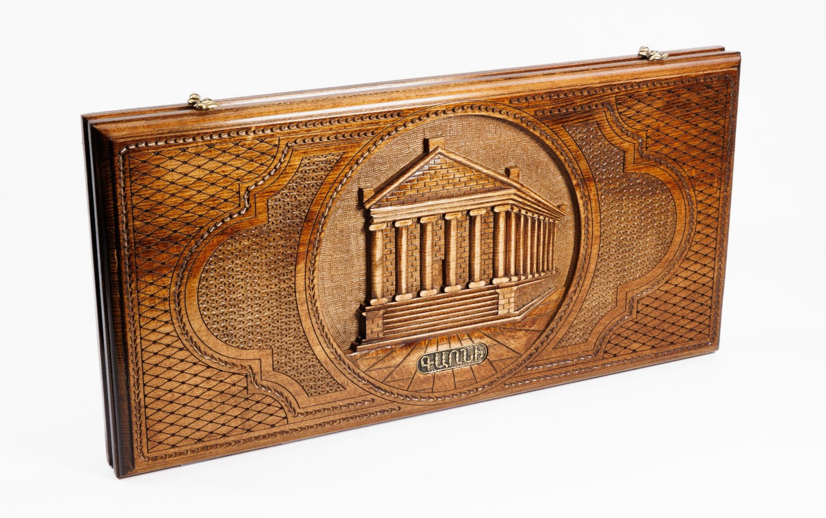 Handmade Wooden Backgammon Set with Garni Temple, 60 cm - photo 7