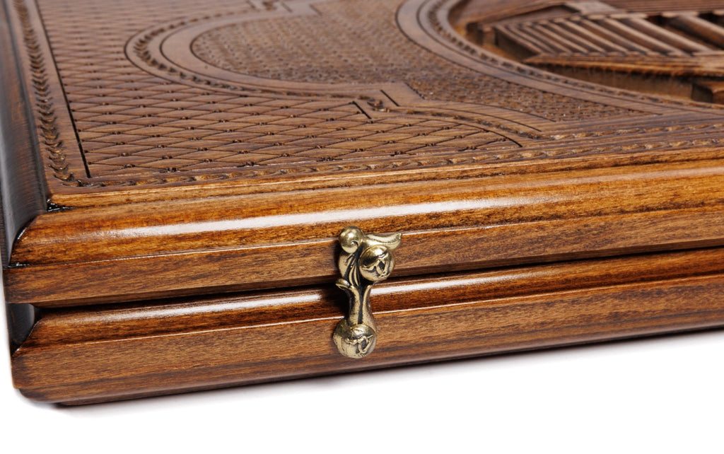 Handmade Wooden Backgammon Set with Garni Temple, 60 cm - photo 9