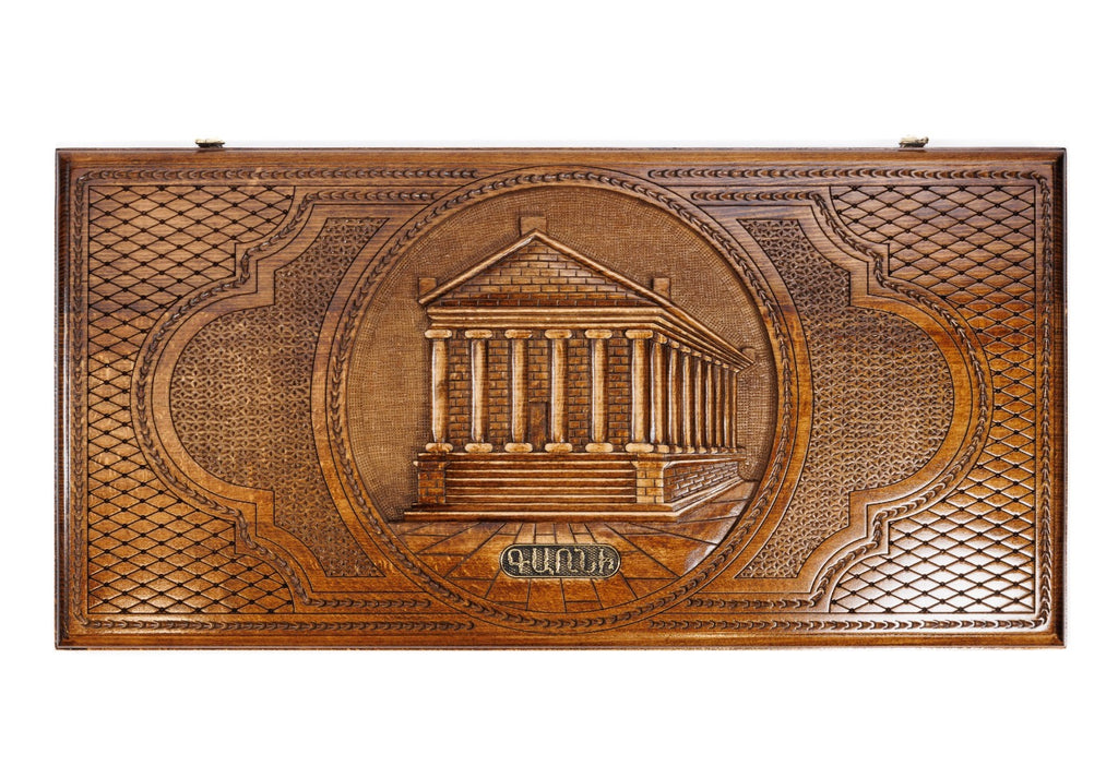 Handmade Wooden Backgammon Set with Garni Temple, 60 cm - photo 6