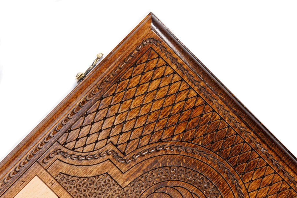 Handmade Wooden Backgammon Set with Garni Temple, 60 cm - photo 12