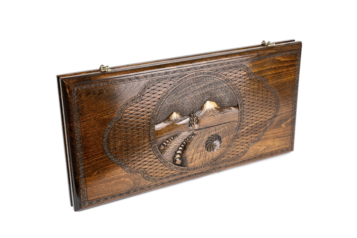 Handmade Wooden Backgammon Set with Mount Ararat, 60 cm - photo 5