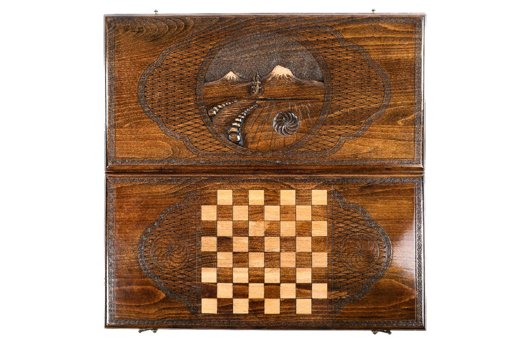 Handmade Wooden Backgammon Set with Mount Ararat, 60 cm - photo 11