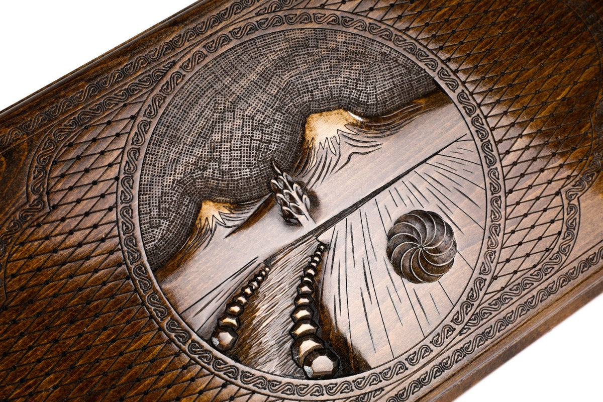 Handmade Wooden Backgammon Set with Mount Ararat, 60 cm - photo 2