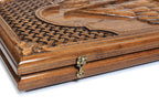 Handmade Wooden Backgammon Set with Sail and Braid Motifs, 60 cm - photo 11