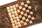 Handmade Wooden Backgammon Set with Sail and Braid Motifs, 60 cm - photo 6