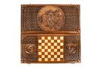 Handmade Wooden Backgammon Set with Horses and Braid Motifs, 60 cm - photo 9