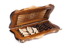 Handmade Walnut Chess and Backgammon Set with Ornamental Braid Pattern and Ararat Outline, 30 cm - photo 6
