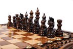 Handmade Walnut Chess and Backgammon Set with Ornamental Braid Pattern and Ararat Outline, 30 cm - photo 7