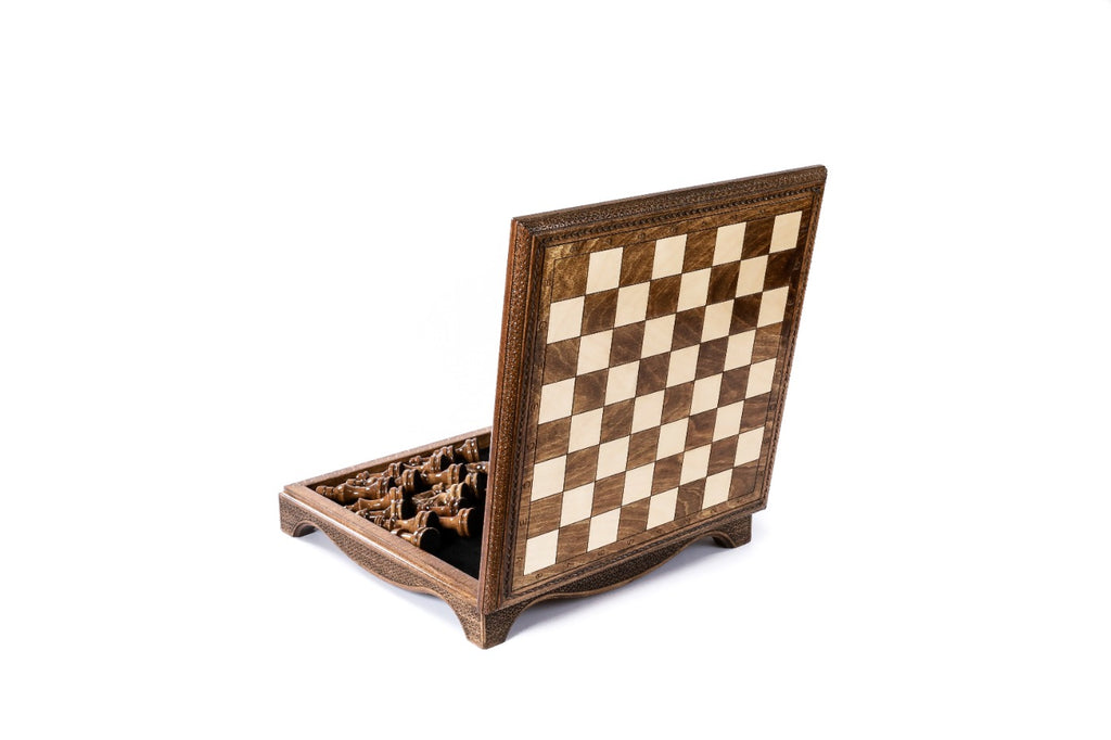 Handmade Wooden Box-Style Chess Set, 30 cm - photo 7