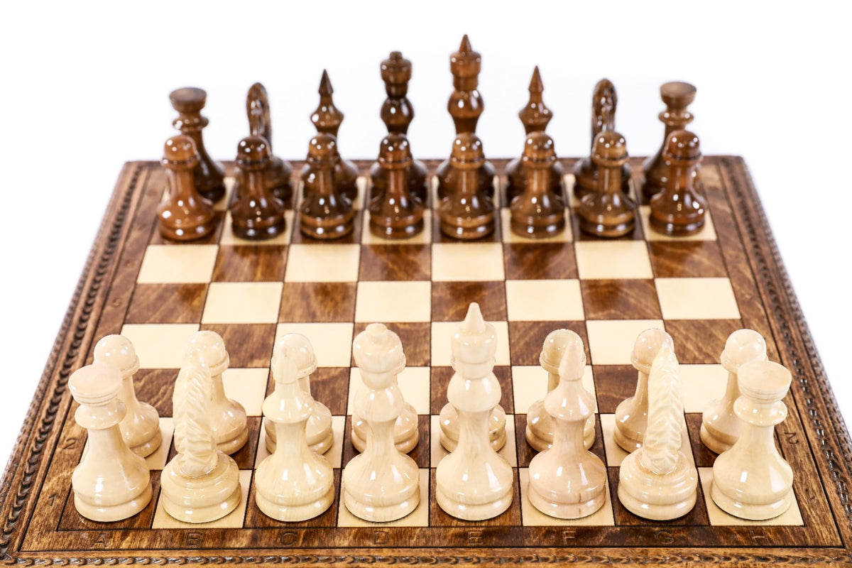 Handmade Wooden Box-Style Chess Set, 30 cm - photo 11