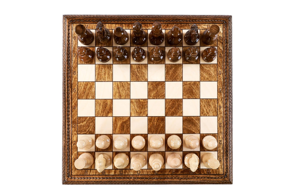 Handmade Wooden Box-Style Chess Set, 30 cm - photo 4