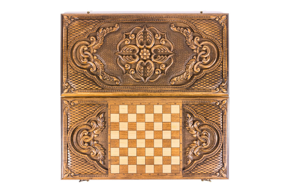 Handmade Wooden Backgammon Set with Armenian Ornament, 60 cm - photo 5