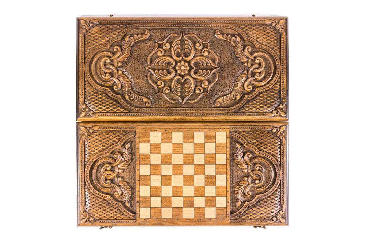 Handmade Wooden Backgammon Set with Armenian Ornament, 60 cm - photo 5