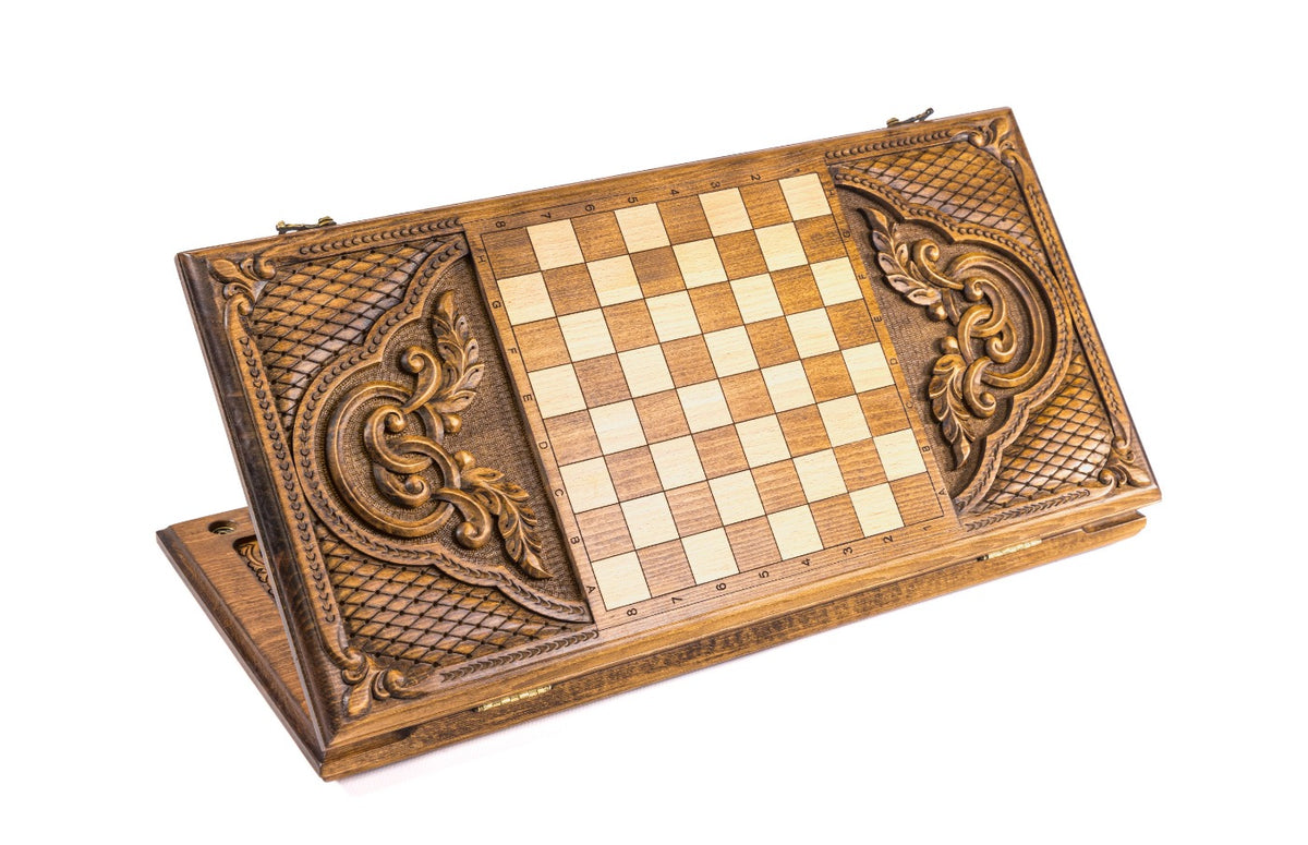 Handmade Wooden Backgammon Set with Armenian Ornament, 60 cm - photo 4