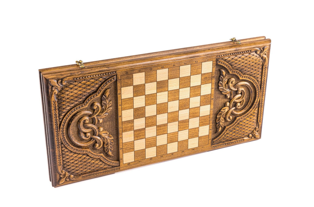 Handmade Wooden Backgammon Set with Armenian Ornament, 60 cm - photo 7
