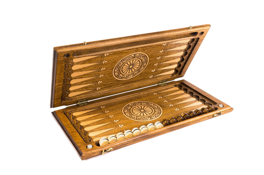 Handmade Wooden Backgammon Set with Armenian Ornament, 60 cm - photo 8