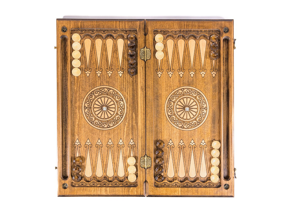 Handmade Wooden Backgammon Set with Armenian Ornament, 60 cm - photo 12
