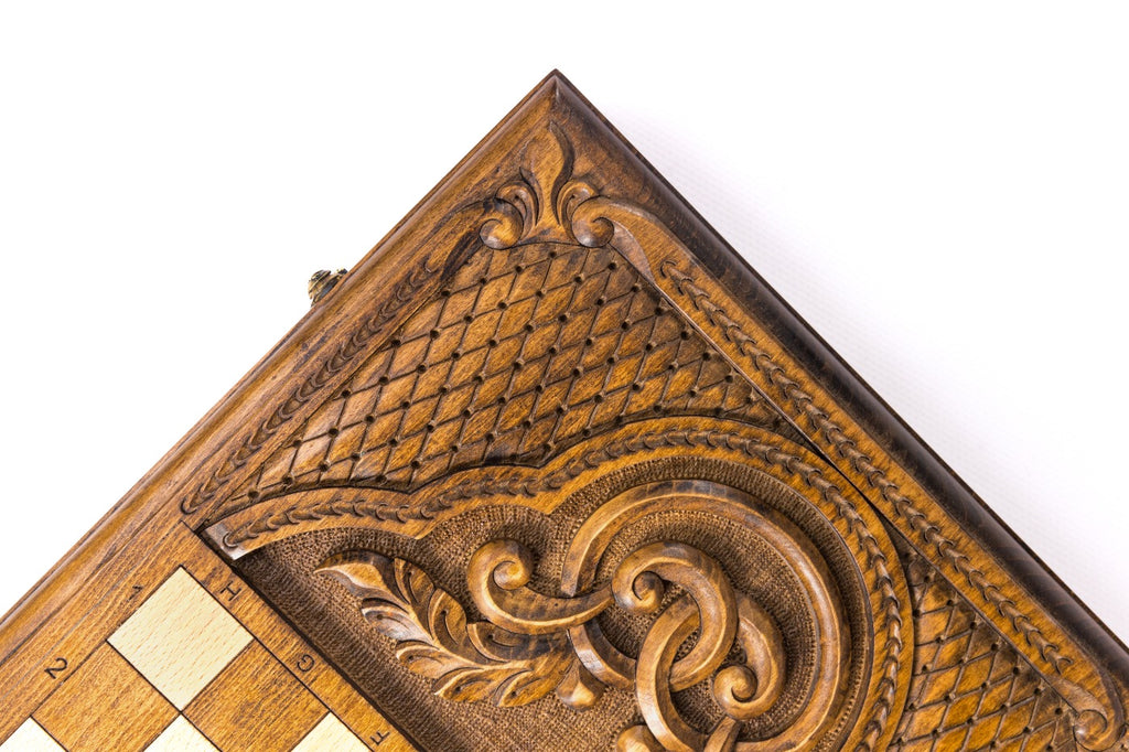 Handmade Wooden Backgammon Set with Armenian Ornament, 60 cm - photo 10