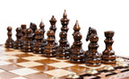 Handmade Walnut Chess and Backgammon Set with Ornamental Braid Pattern, 30 cm - photo 6