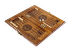 Handmade Walnut Chess and Backgammon Set with Ornamental Braid Pattern, 30 cm - photo 3