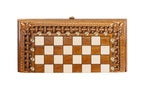 Handmade Walnut Chess and Backgammon Set with Ornamental Braid Pattern, 30 cm - photo 9