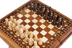Handmade Walnut Chess and Backgammon Set with Ornamental Braid Pattern, 30 cm - photo 2