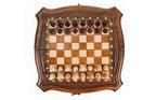 Handmade Wooden Chess Set with Contour Outline, 30 cm - photo 6