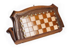 Handmade Wooden Chess Set with Contour Outline, 30 cm - photo 4