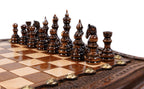 Handmade Wooden Chess Set with Contour Outline, 30 cm - photo 9