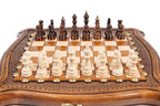 Handmade Wooden Chess Set with Contour Outline, 30 cm - photo 5