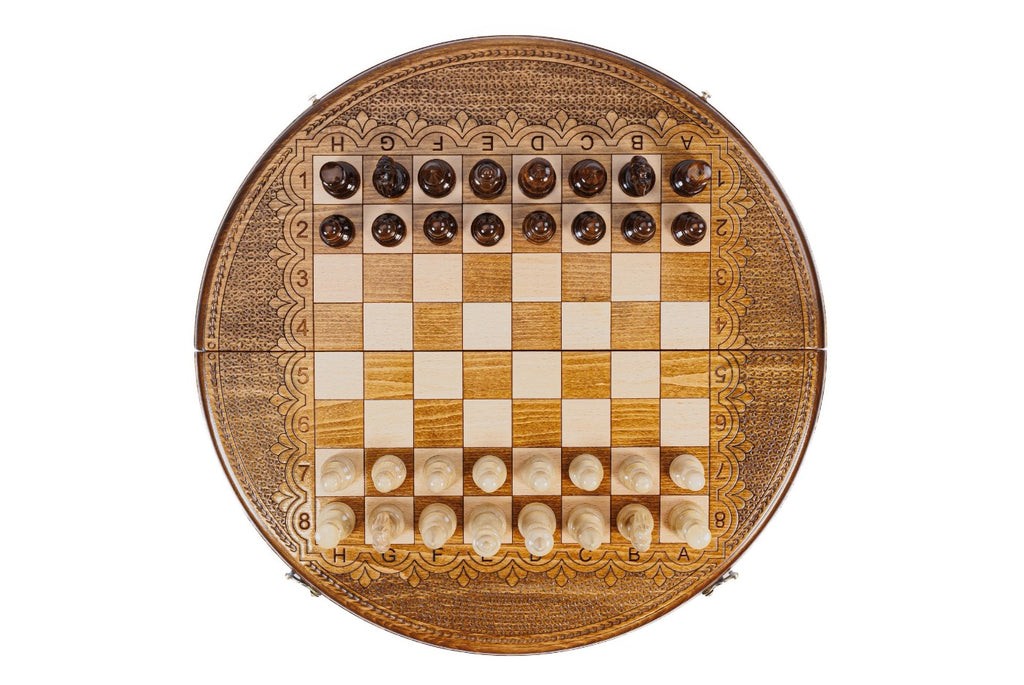 Handmade Wooden Circular Chess Set, 50 cm - photo 6