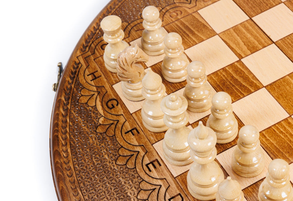 Handmade Wooden Circular Chess Set, 50 cm - photo 9