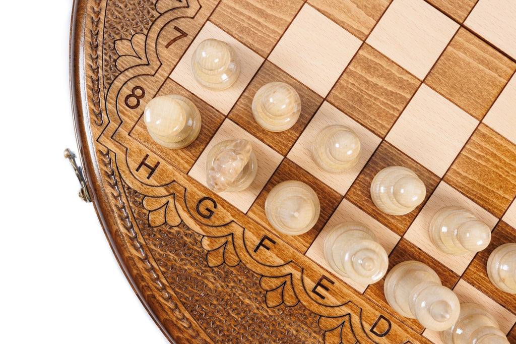 Handmade Wooden Circular Chess Set, 50 cm - photo 12